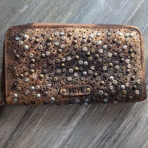 Frye Studded Brown Wallet